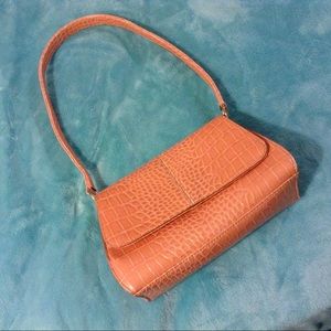 Liz Claiborne Faux Crocodile Pink Shoulder Bag
